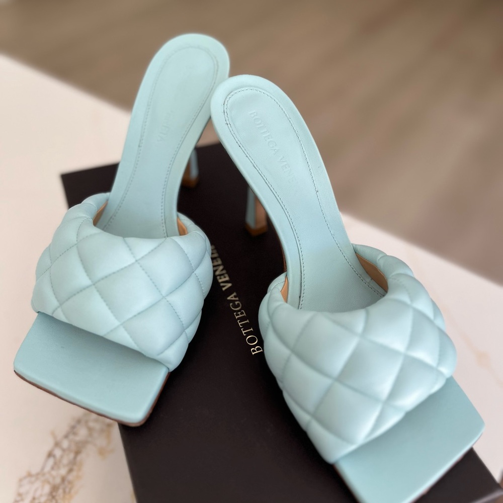 Bottega Veneta Blue Quilted Heels
